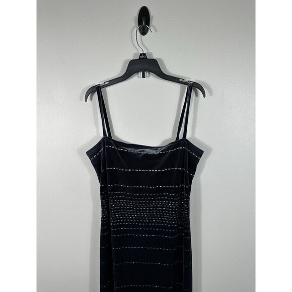 Vintage Y2K Morgan and Co Dress Womens 11/12 Gray Velvet Maxi Whimsigoth Hoco‎ - Picture 4 of 13